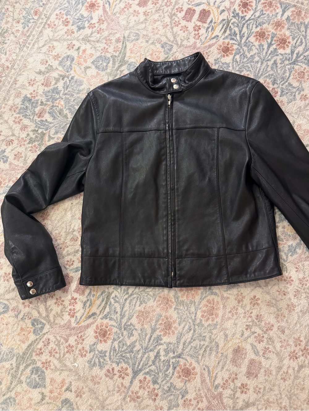 Women's Mixit Black Leather Jacket